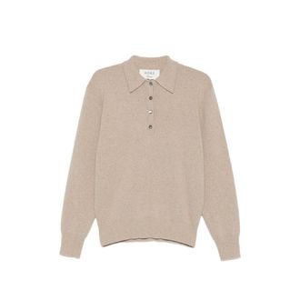 R&oacute;he Button-fastening Polo-collar Sweater