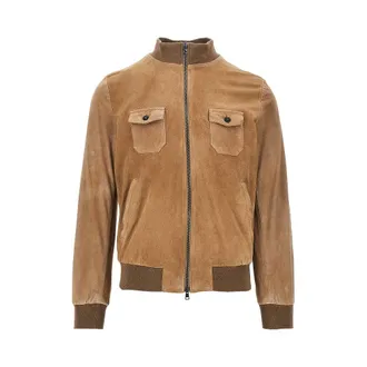 Dacute Suede leather bomber jacket Man 48