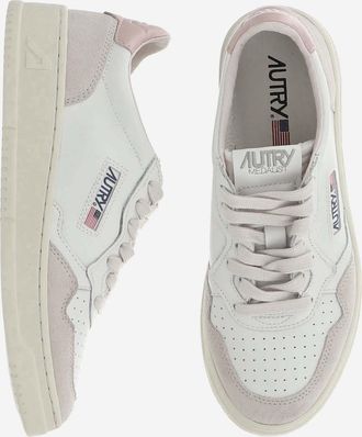 Autry Womens Leather Sneakers Medalist Low Pink Trainers
