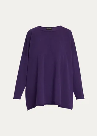 Eskandar A-Line Bateau Neck Sweater - Long Length