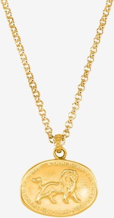 Dower & Hall Mens Inspiring Lion Talisman Necklace in Yellow Gold Vermeil at Nordstrom, Size 22