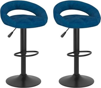 vidaXL Taburetes de cocina 2 unidades terciopelo azul Vidaxl