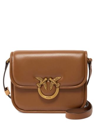 Pinko small bird antique-gold satchel - Brown