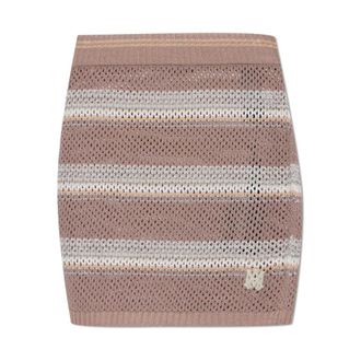 Amiri Short Skirts, female, Pink, Size: M Striped Knitted Mini Skirt