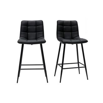 Miliboo Miliboo - Set De 2 Taburetes De Cocina De Dise&ntilde;o Negro 65 Cm Maxwell