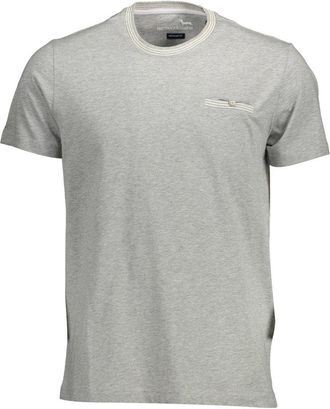 Harmont & Blaine Mens Short Sleeve Crew Neck Tshirt With Pocket - Grey Cotton - Size X-Large