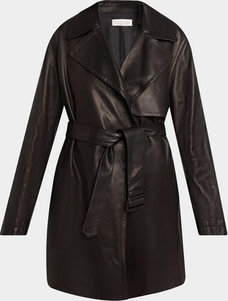 The Row Siempra Leather Wrap Trench Coat