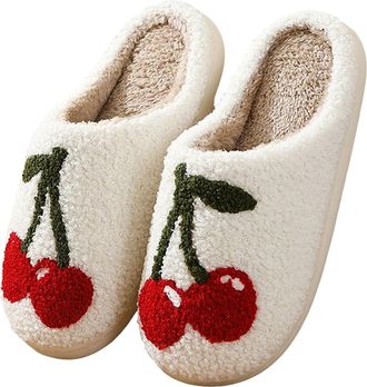 Generic Flower Pattern Thick Warm Cotton Slippers for Girls Floral Slippers Women Womens Flower Slipper Fancy Printed Colourful Slipper Home Shoes Everyday We