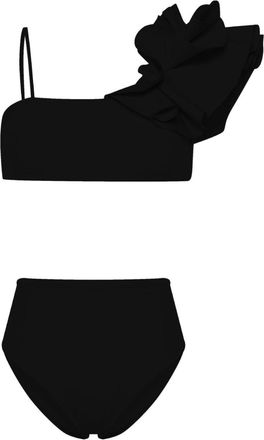 Maygel Coronel Costa ruffled bikini set - women - Polyamide/Elastane - One Size - Black
