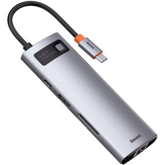 OEM Baseus Hub Metal Gleam Series 8-in-1 Multifunctional (type-c To Pd/4k Hd/usb3.0) Docking Station Gray (cahub-cv0g) Gray