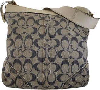 Coach Pre-owned Signature Canvas Leather Crossbody Bag - - Pre-owned - Donna - Grigio - ONE SIZE
