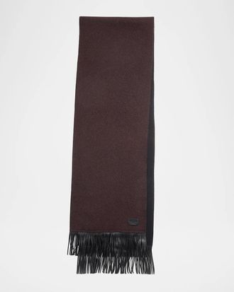 Rag & Bone Brooke Two-Tone Fringe-Trim Wool Scarf