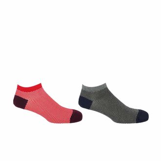 Peper Harow Lux Taylor Mens Trainer Socks Bundle - Red & Grey