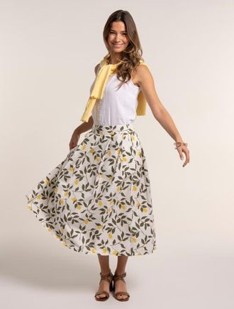 Brakeburn Sicily Midi Skirt in Cream at Nordstrom, Size 12