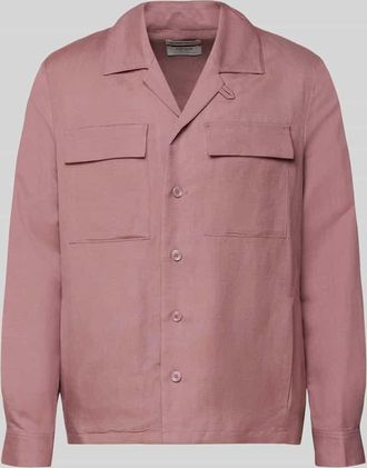 Antony Morato Regular Fit Hemdjacke aus Leinen-Viskose-Mix in Rostrot, Gr&ouml;&szlig;e 46