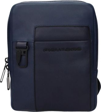 Piquadro Leren Crossbody Tas - Heren - Schoudertassen - Blauw - ONE Size - Leer - Tassen