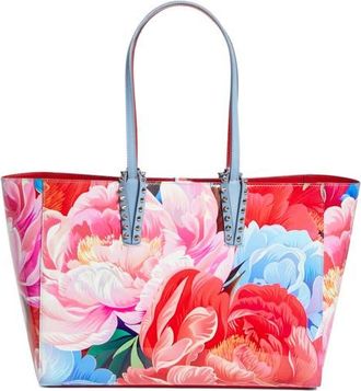 Christian Louboutin Small Cabata Soft Floral Patent Leather Tote in M251 Multi/silver at Nordstrom