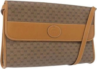 Gucci Pre-owned Cross Body Bags, female, Beige, Size: ONE SIZE Pre-owned Vintage Micro Small GG Canvas Shoulder Bag