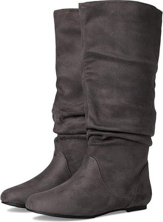 Journee Collection Jayne Womens Boots Grey/Suede : 7.5 M, Synthetic