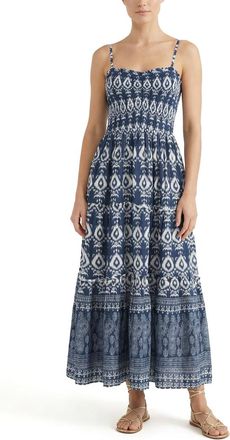 Change of Scenery Cecilia Smocked Tiered Maxi Dress in Tivara Ikat at Nordstrom, Size X-Large