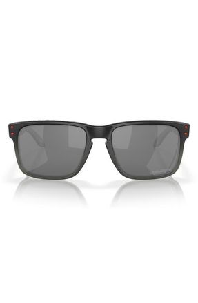 Oakley Holbrook 57mm Prizm Gradient Polarized Square Sunglasses in Shiny Black at Nordstrom