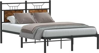 vidaXL Estructura de cama sin colchón madera roble ahumado 120x200 cm Vidaxl