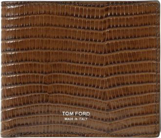 Tom Ford T Line Classic Bifold Portemonnee - Heren - Portefeuilles - Bruin - ONE Size - Leer - Accessoires