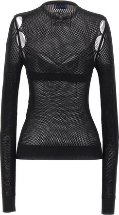 Off-white Mesh Bralette Blouse - Black