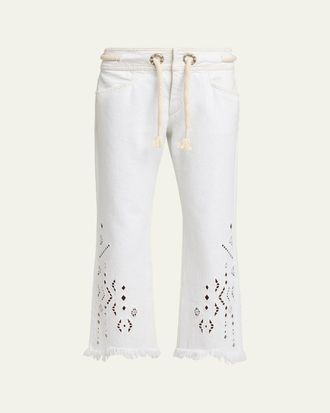 Isabel Marant Alison Embroidered Crop Jeans