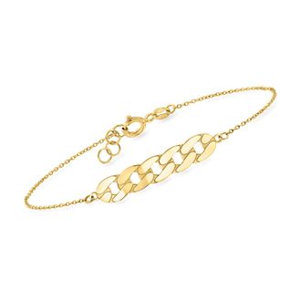 Ross-Simons Italian 10kt Yellow Gold Curb-Link Centerpiece Bracelet