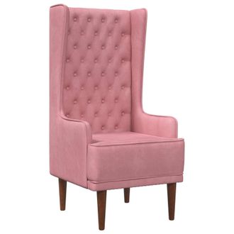 vidaXL Silla De Respaldo Alto Con Capiton&eacute; Con Botones Rosa Terciopelo Vidaxl