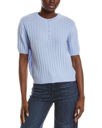 Naadam Coastal Cashmere Reversible Henley Sweater