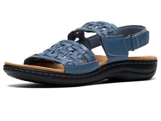 Clarks Laurieann Lily Womens Sandals Denim Blue Leather : 7.5 B - Medium
