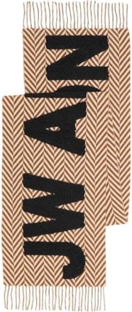 J.W.Anderson Visgraat Logo Sjaal - Dames - Accessoires - Bruin - Maat: ONE Size Wol