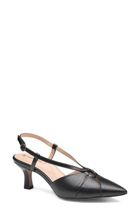 Johnston & Murphy Lindsey Ring Slingback Pump in Black Glove Leather at Nordstrom, Size 6.5