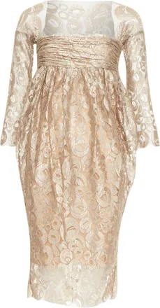 Romeo Gigli Joyce ruched empire lace dress