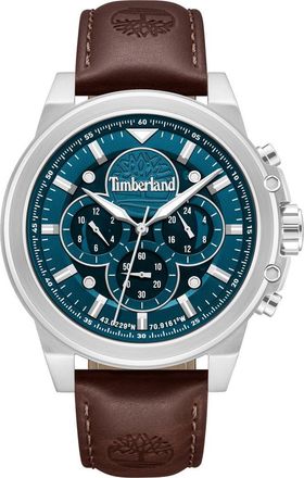 Timberland Fast Strike Chronograph Leather Strap Watch, 46mm in Tan at Nordstrom