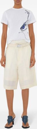 Burberry Womens 100% Cotton T-shirt - White - Size Medium