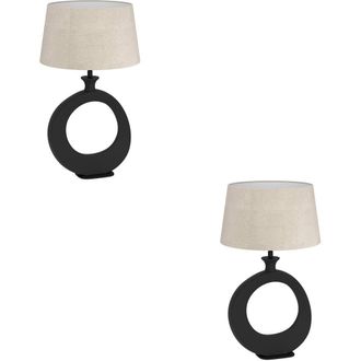 Loops 2 PACK Stylish Modern Black Table Lamp for Contemporary Home Decor