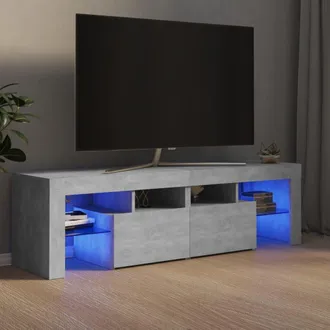 vidaXL Vidaxl - Mobile Porta Tv Con Luci Led Grigio Cemento 140x36,5x40 Cm