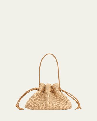 Mansur Gavriel Drawstring Raffia Pouch Bag