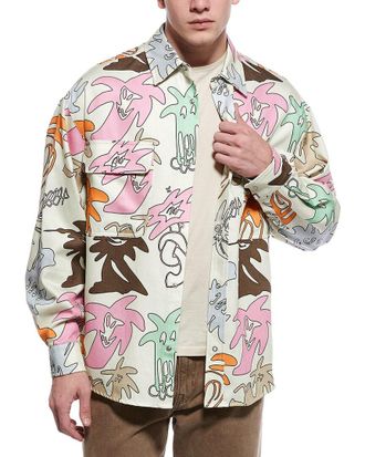 Palm Angels Denim Print Overshirt