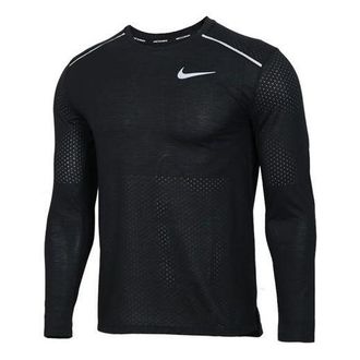Nike RISE 365 Breathable Mesh Long Sleeves Running Black AQ9924-010