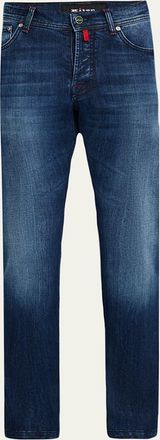 Kiton Mens Slim-Fit Dark Wash Jeans