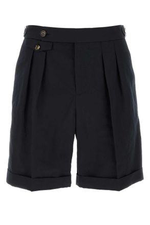 Brunello Cucinelli Brunello Cucinelli Midnight Blue Cotton Blend Bermuda Shorts