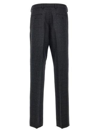 Prada Check Wool Trousers - Charcoal