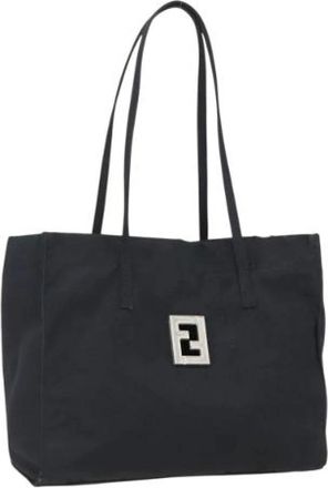 Fendi Pre-owned Tote Bags, female, Black, Size: ONE SIZE Pre-owned Nylon Tote Bag