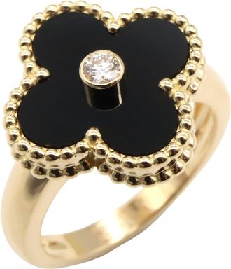 Van Cleef & Arpels Black Clear Band Ring (Pre-Owned)