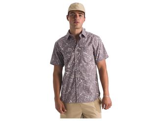 The North Face Short Sleeve Baytrail Pattern Shirt Mens Clothing Transcendent Grey Rock Texture Print : MD, Cotton