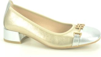 Hispanitas Goud Zilveren Pump - Dames - Pumps - Geel - 36 EU - Leer - Schoenen